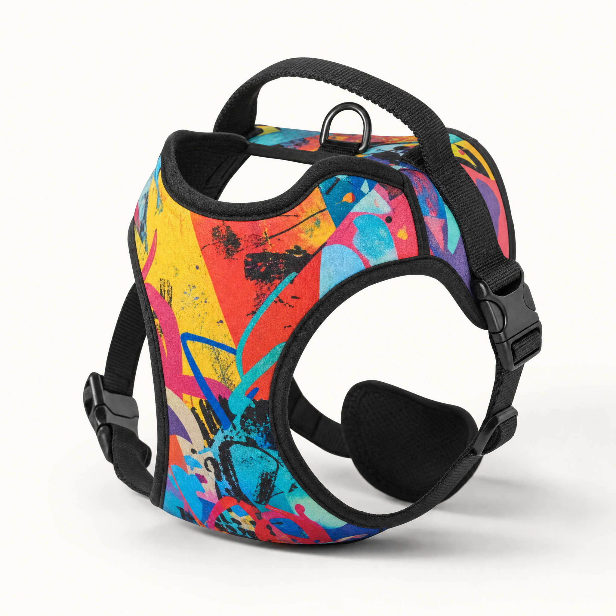 No-Pull Dog Harness with Handle — Graffiti Print