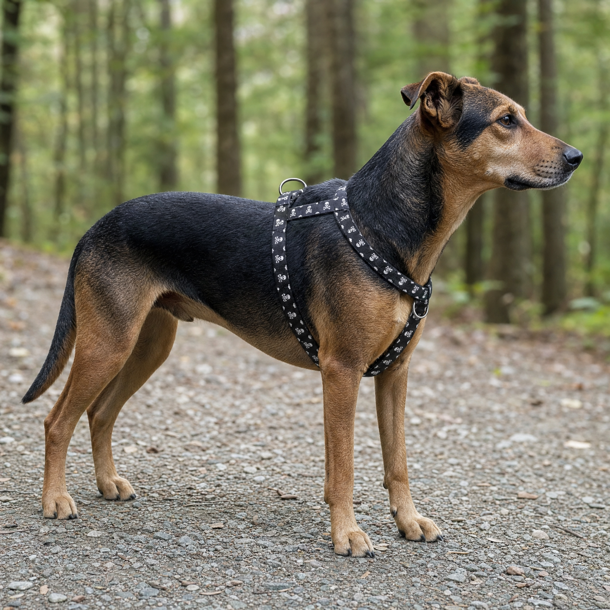 No-Pull Dog Harness — Skull Print