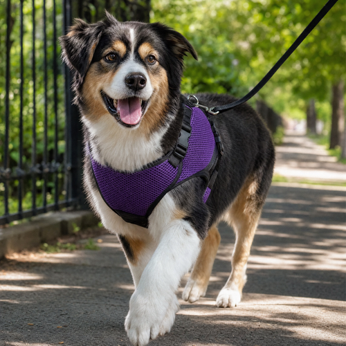 Cooling Mesh Dog Harness — Purple