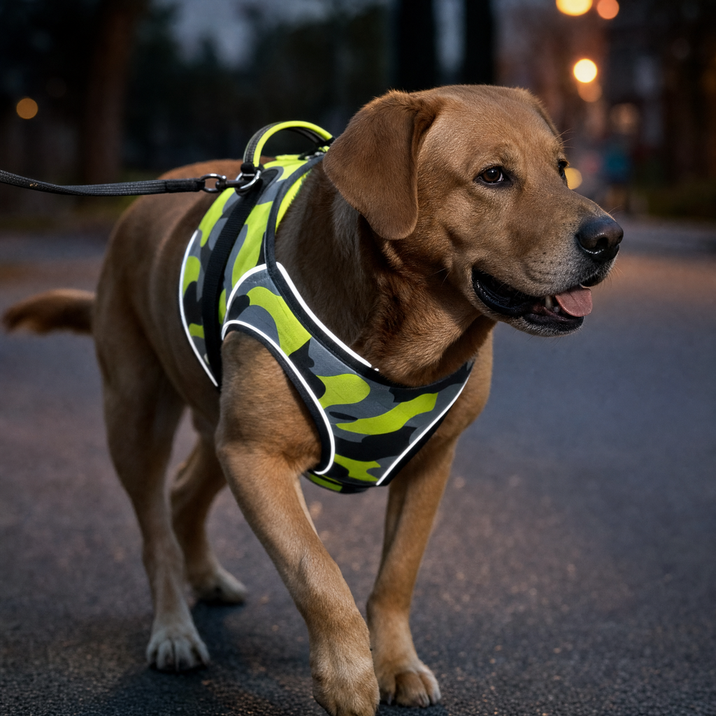 No-Pull Dog Harness with Handle — Hi-Vis Camo