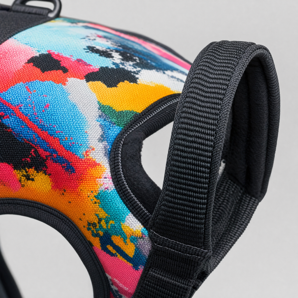 No-Pull Dog Harness with Handle — Graffiti Print